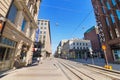 People walking on a sunny day, in a typical street at the centre of Helsinki on June, 24 2013