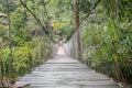 People Walking on the Suspension Bridge in Tangkahan