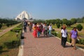 People walking to and from Lotus temple in New Delhi, India Royalty Free Stock Photo