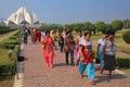 People walking to and from Lotus temple in New Delhi, India Royalty Free Stock Photo