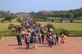 People walking to and from Lotus temple in New Delhi, India Royalty Free Stock Photo