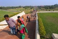 People walking to Lotus temple in New Delhi, India Royalty Free Stock Photo