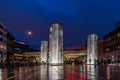 People walking to the Norreport station in Copenhagen at night