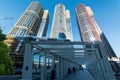 People walking to work via pedestrian gallery at Barangaroo precinct