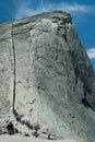 People walking up Half Dome