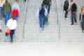 Commuters Walking Up Stairs, Motion Blur Royalty Free Stock Photo