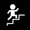 People walking up stairs for web icons and symbols on a black background Royalty Free Stock Photo