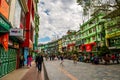 People walking in the upscale street market of MG Marg in Gangtok, Sikkim, India Royalty Free Stock Photo