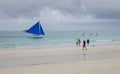 People walking on White beach in Boracay, Philippines Royalty Free Stock Photo