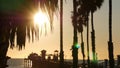 People walking on wooden pier, California USA. Oceanside waterfront tourist vacations resort. Royalty Free Stock Photo