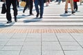 People walking on zebra crossing street Royalty Free Stock Photo