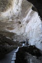 People on the walkway at the natural entrance, Carlsbad Caverns National Park, New Mexico, United States of America Royalty Free Stock Photo