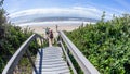 People Walkway Steps Vegetation Beach Ocean