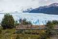 People on the walkways looking at the Perito Moreno Glacier, El Calafate, Patagonia Argentina.