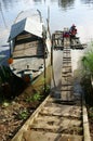 People washing clothes on river Royalty Free Stock Photo