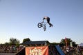 People watch BMX bicycle competition