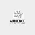 people watch movie performance show simple logo template vector illustration