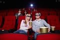 People watch movies in cinema Royalty Free Stock Photo