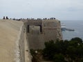 Walls of Ibiza, view of a bulwark. Ibiza, Spain on May 21, 2019 Royalty Free Stock Photo