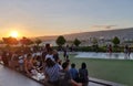 People Watch Sunset at Sky Park of SM Seaside Mall in Cebu City, Philippines