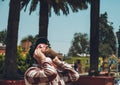 People watching the annular solar eclipse in Mexico with special observation glasses