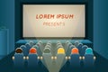 People watching film in cinema Royalty Free Stock Photo