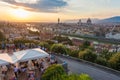 People watching Florence panorama sunset from Piazzale Michelangelo. Tuscany, Italy Royalty Free Stock Photo