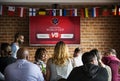 People watching football at a sports bar Royalty Free Stock Photo