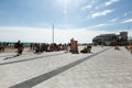 People are watching a performance of a puppet theater in Brighton Royalty Free Stock Photo