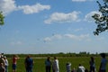 People watching planes at the air show