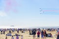 People are watching the Red Arrows flying Royalty Free Stock Photo