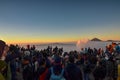People watching Sunrise at Bromo mountain