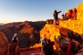 People watching sunrise on the summit of Mount Sinai (Moses Mount) in Egypt Royalty Free Stock Photo