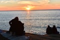 People watching the sunset at Sunset Cliffs