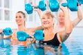 People at water gymnastics in physiotherapy Royalty Free Stock Photo
