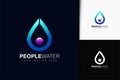 People water logo design with gradient