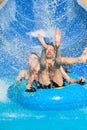 People water slide at aqua park