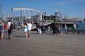 People at the Waterfront in Barcelona Spain