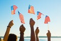 People waved flags. Royalty Free Stock Photo