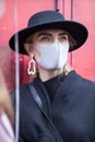 People wear mask for protection. Street style