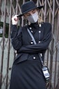 People wear mask for protection. Street style