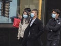 People wearing masks in Shanghai