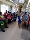 People wearing masks on the subway