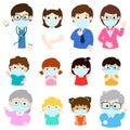 People wearing medical mask vector