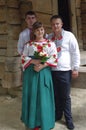 People wearing traditional Ukrainian clothing