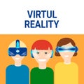 People Wearing Virtual Reality Headset Modern Vr Technology Concept Royalty Free Stock Photo