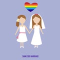 People in the wedding suit in same sex marriage event.illustrator EPS10.