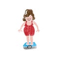 People weight scale woman stamp