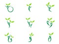 People wellness logo health care fitness eco friendly green couple agriculture success vector symbol icon design. Royalty Free Stock Photo