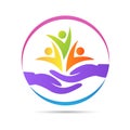 People wellness senior woman children charity orphanage health care logo